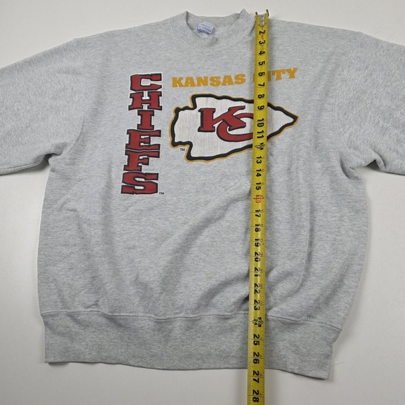 Vintage Kansas City Chiefs Sweatshirt Mens XL Gray NFL Football Made USA 90s - Picture 6 of 13